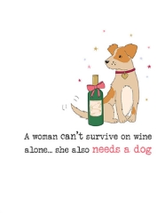 Wine & Dog Friendship Greeting Card