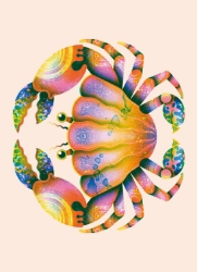 Colorful Crab Blank Greeting Card