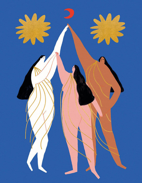 Three Graces Blank Greeting Card