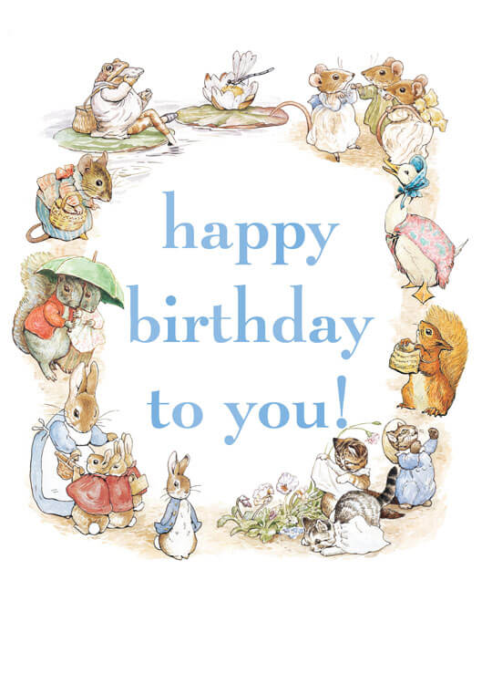 Blue Potter Letters Birthday Greeting Card