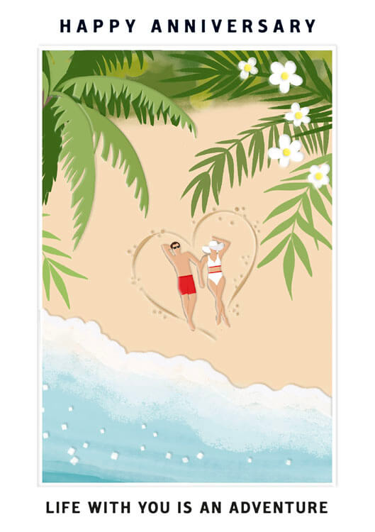 Life Is Adventure Anniversary Greeting Card