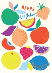Colorful Fruits Birthday Greeting Card