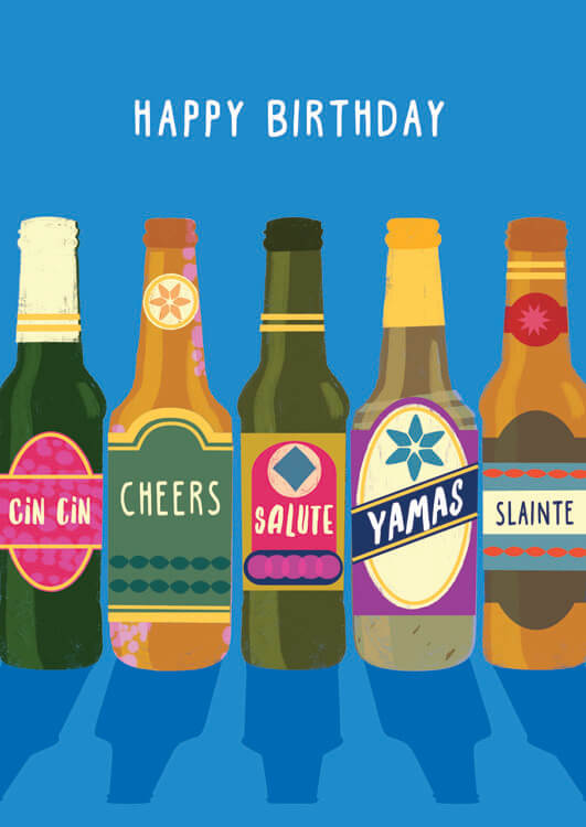 Drink Cheers Birthday Greeting Card