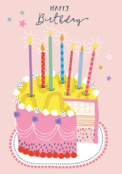 Pink Cake Birthday Greeting Card