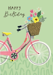 Bike Basket Birthday Greeting Card