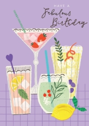 Fabulous Drinks Birthday Greeting Card