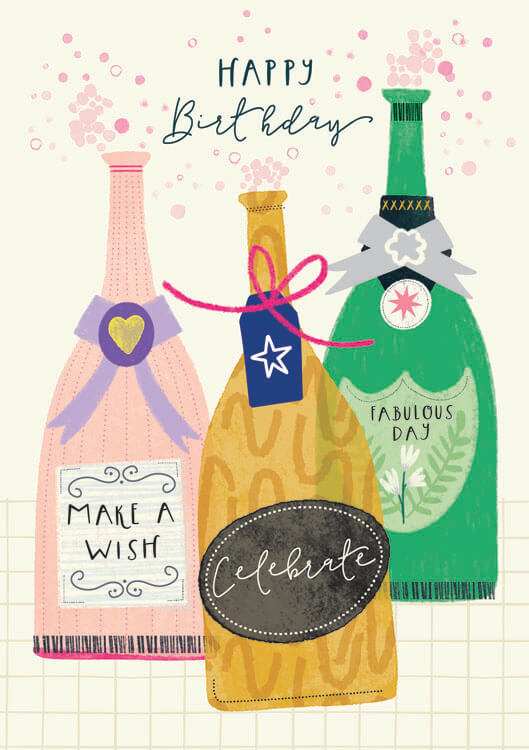 Champagne Birthday Greeting Card