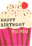 Diecut Cupcake Birthday Greeting Card