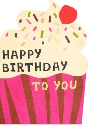 Diecut Cupcake Birthday Greeting Card