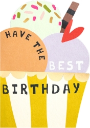Diecut Ice Cream Birthday Greeting Card
