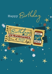 Birthday Ticket Ling Birthday Greeting Card