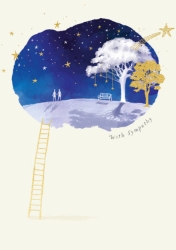 Bench Stars Sympathy Greeting Card