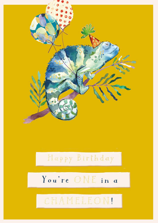 Party Chameleon Birthday Greeting Card