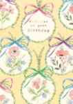 Poppies & Bow Birthday Greeting Card