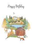 Log Cabin Birthday Greeting Card