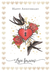 Heart Lock Anniversary Greeting Card