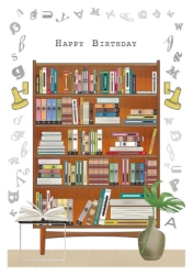 Bookshelf Birthday Greeting Card