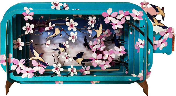 3D Birds & Blossoms Popup Greeting Card