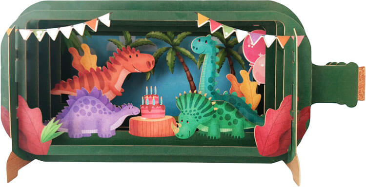 3D Dino Party Popup Greeting Card