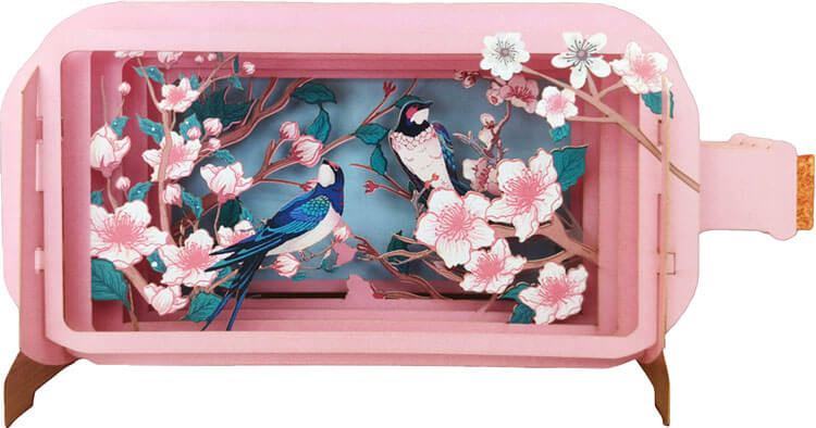 3D Sakura Swallow Popup Greeting Card