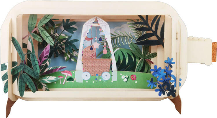3D Baby Carriage Popup Greeting Card