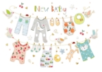 Clothes Line New Baby Greeting Card