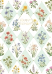 Flower Grid Birthday Greeting Card