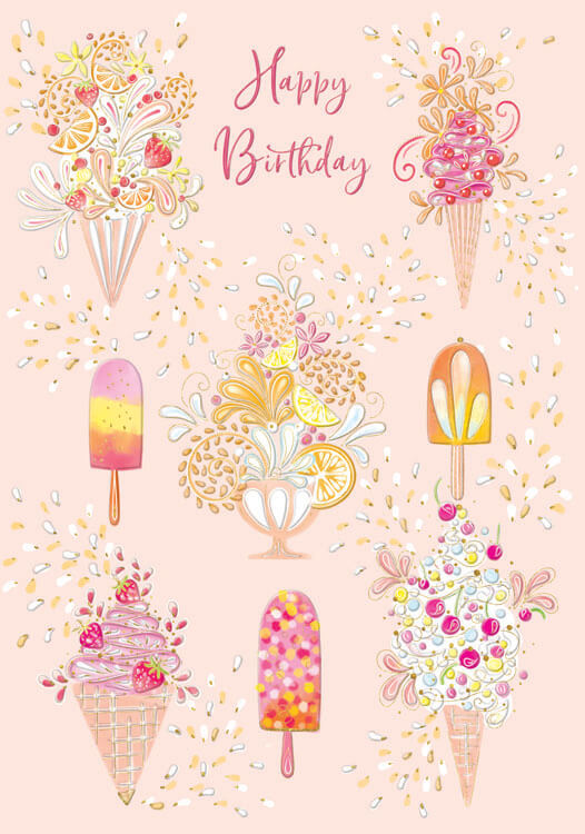 Ice Cream Birthday Greeting Card
