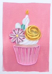 Pink Cupcake Birthday Mini Cards
