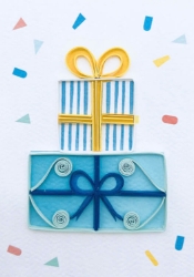 Blue Gift Birthday Mini Cards
