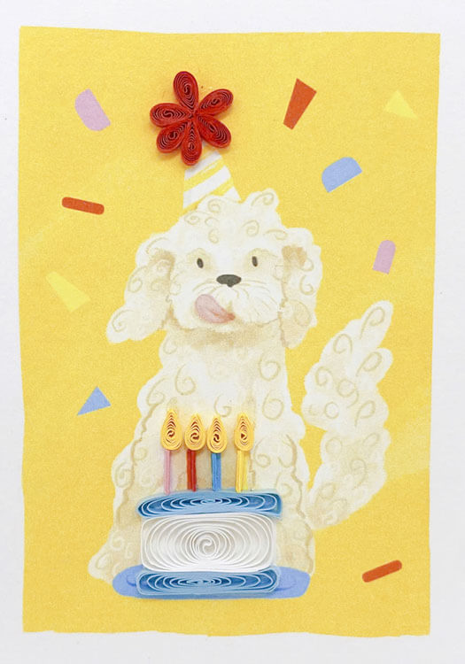 Dog Cake Birthday Mini Cards