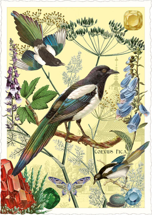 Bird Bouquet Blank Postcard