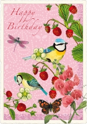 Hb Birds & Bugs Birthday Postcard