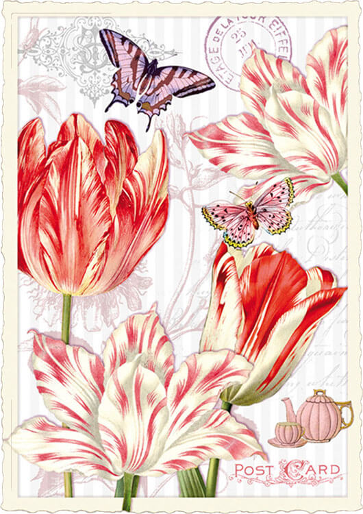 Tulip & Butterfly Blank Postcard