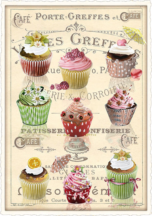 Fancy Cupcakes Actetre Blank Postcard