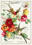 Bird & Nasturtiums Blank Postcard