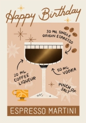 Espresso Martini Birthday Greeting Card