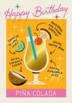 Pina Colada Birthday Greeting Card