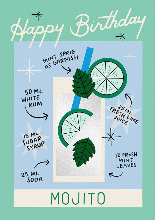 Mojito Birthday Greeting Card