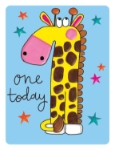 One Giraffe Age Birthday Greeting Card