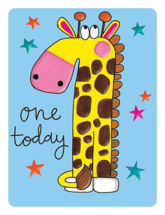 One Giraffe Age Birthday Greeting Card