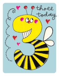 Three Bee Age Birthday Greeting Card