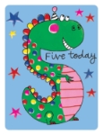 Five Dinosaur Age Birthday Greeting Card