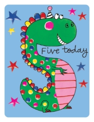Five Dinosaur Age Birthday Greeting Card