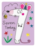 Seven Mouse Age Birthday Greeting Card