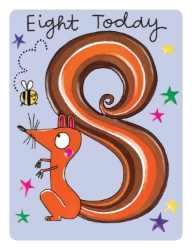 Eight Squirrel Age Birthday Greeting Card