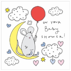 Shower Mouse Baby Shower Greeting Card