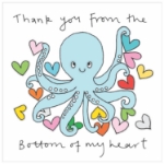 Octopus Hearts Thank You Greeting Card