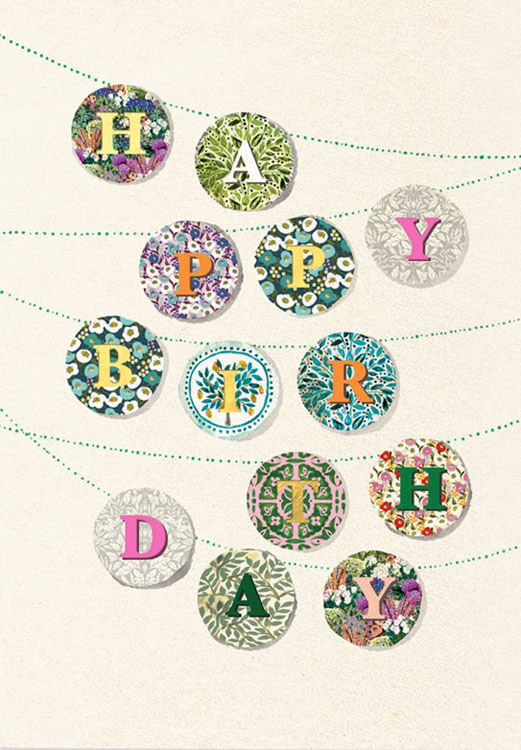 Bunting Birthday Greeting Card