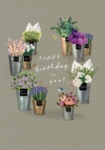 Flower Buckets Birthday Greeting Card